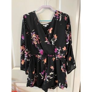 Black Floral Romper